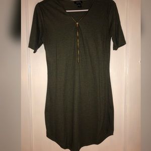 Rue21 Olive Green Zip-up Dress